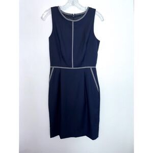 J. Crew Career Wear Navy Dress Summer Wool Size 2.